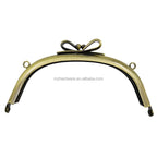 Alloy Screw Holes Leather Purse Frame With 10.5cm Butterfly Beads Round Plastic Lock Handbag Accessory Handles for Luggage Use