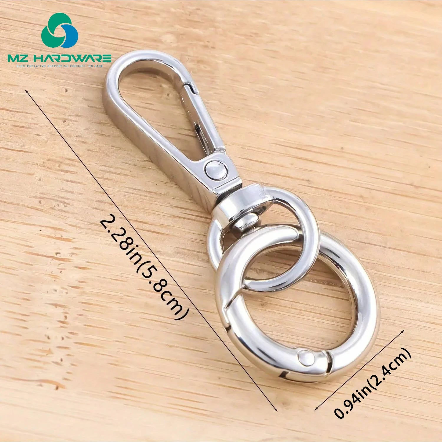 MZhardware DIY Swivel Snap Hooks with Key Rings Double Opening Metal Swivel Lobster Claw Clasps for Keychain Clip Lanyard