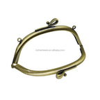Alloy Screw Holes Leather Purse Frame With 10.5cm Butterfly Beads Round Plastic Lock Handbag Accessory Handles for Luggage Use