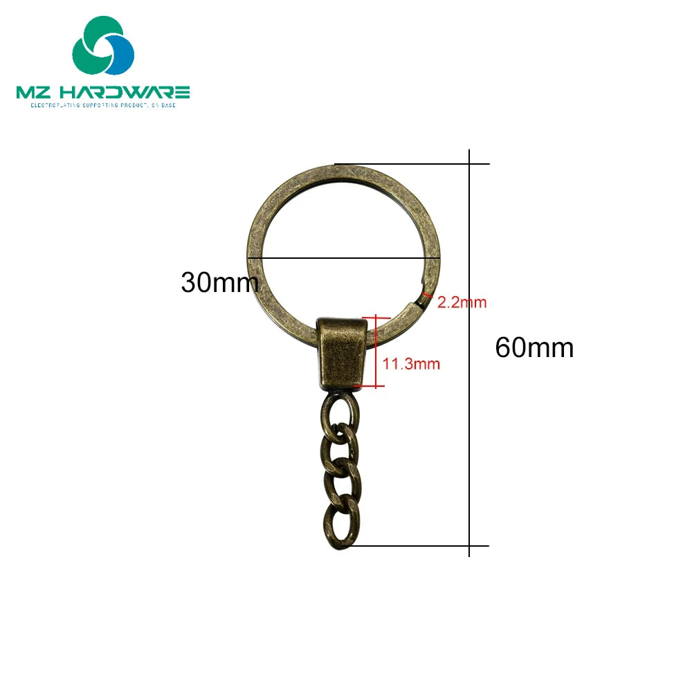 MZhardware Wholesale Designer Custom Metal Keychain for Garment Coin Keyring Accessories