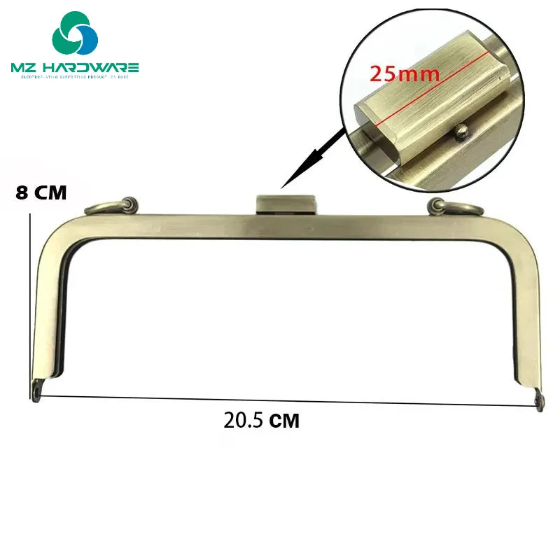 20.5cm Metal Purse Frame Women Handle Clutch Bag Accessories DIY Copper Black Light Gold HandBag Kiss Clasp Lock Hardware