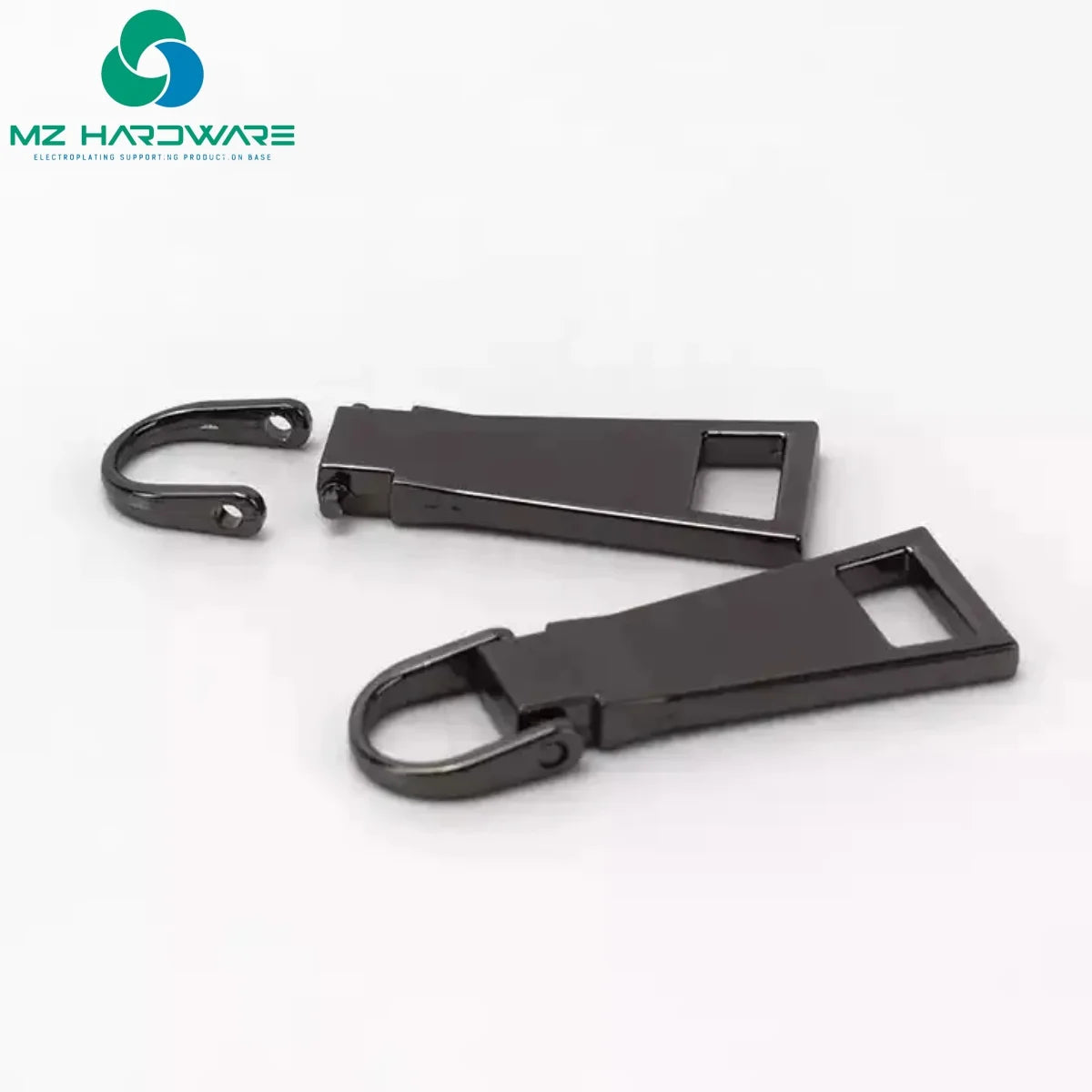Custom Logo Letter Gold Metal Plating Handbag Accessories Zipper Pull Lock Head Zipper Slider and Puller