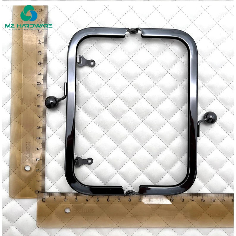 MZ Customization Iron Rectangle Glue Purse Pouch Bag Clutch Frame Kiss Clasp Lock for Purse Bag Making Replacement Purse Frame
