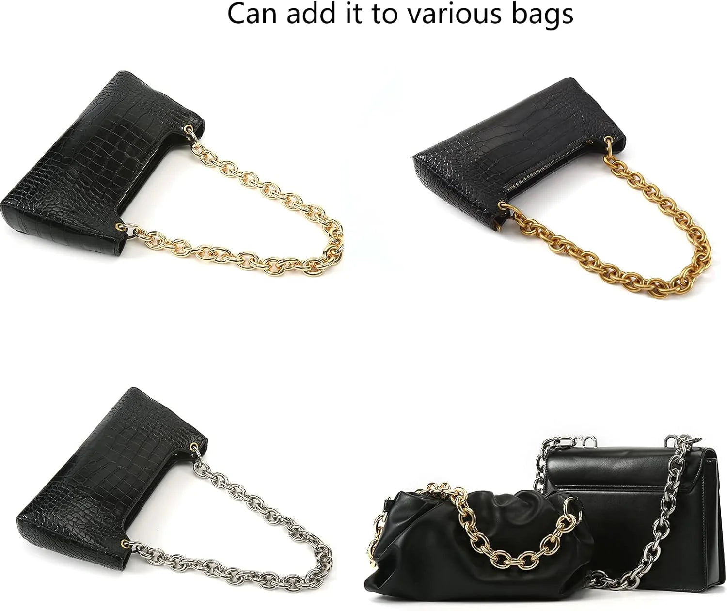 High Quality Bag Chain Small Alloy Iron Belt Handle Adjustable Gold Metal Chain Handbag Bag Accessories High Fashion Clothing