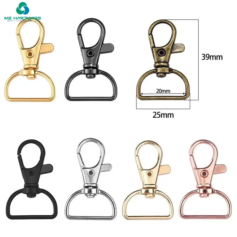 MZhardware Swivel Clasps with D Rings Lanyard Snap Hooks Keychain Clip Hook Metal Lobster Claw Clasps for Rings Crafting Sewing