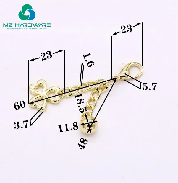 New Design Thickened Flower-Shaped Metal Bead Pendant Chain Jewellery Pendant Chains for Clothing Bags