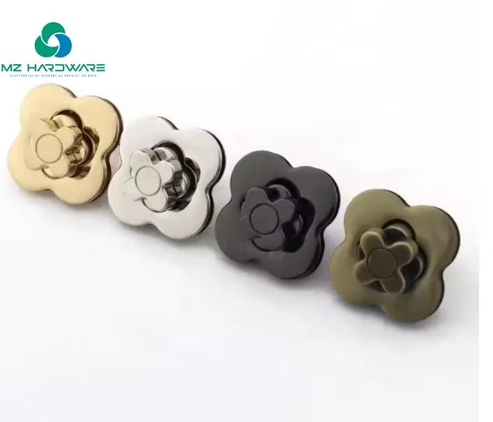 Handbag Accessories Bag Flower Shape Bag Locks and Clasps Decoration Twist Lock for Handbag Leather