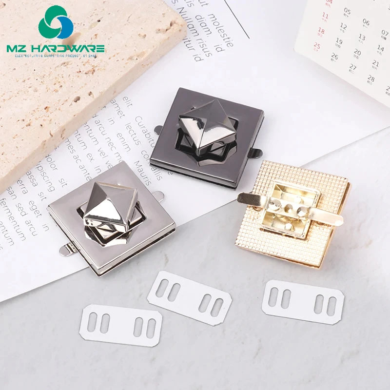 MZhardware Square Shape Clasp Turn Lock Twist Locks for DIY Women Bag Messenger Handbag Purse Hardware Luggage Bags Accessories