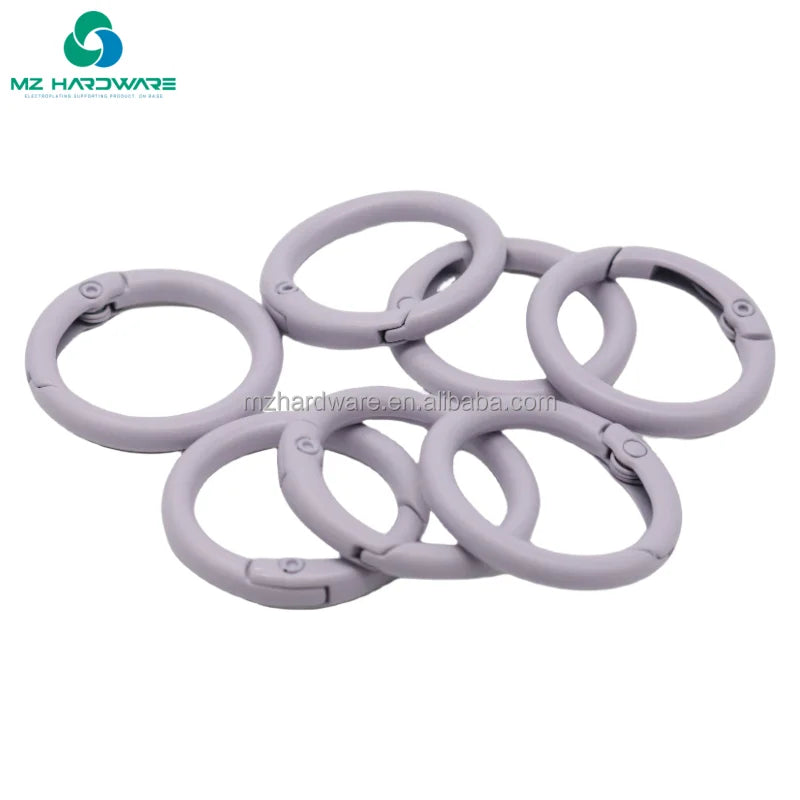 MZ DIY Luxury Jewelry Accessories Keychain Metal Paint Opening Ring Spring Buckle Colorful Spring Pendant for Luggage/Car/Key