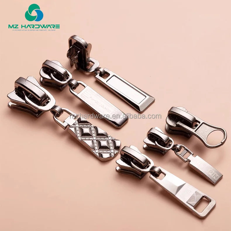 MZhardware Wholesale Custom Logo Metal Zipper Puller Auto Lock Zipper Slider Zipper Head for Bag