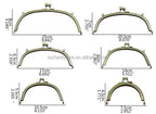 MZhardware Wholesale Bronze Metal Purse Frame with Kiss Clasp Lock Luxury Hardware for Clutch Bag Handbag Accessories