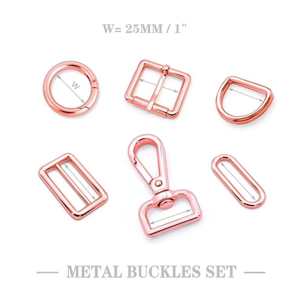 Factory Direct Sale Adjustable D Ring Round Pin Buckle Dog Collar Metal Buckle Bag Accessories Set for Handbag
