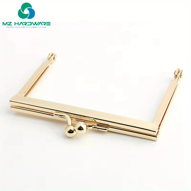 MZhardware Square Ball Bead Coin Purse Metal Frame Kiss Lock Wallet Handle Clutch Suitable for DIY Sewing Craft Bag Handbag