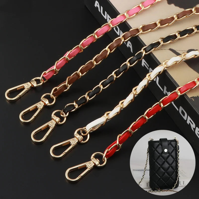 MZhardware  Adjustable Leather Bag Chain Strap Universal Mobile Phone Case Anti-Lost Rope Lanyard Handbag Type