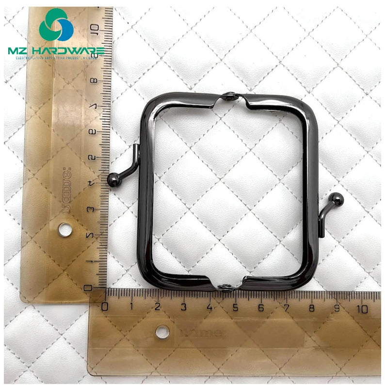 MZ Customization Iron Rectangle Glue Purse Pouch Bag Clutch Frame Kiss Clasp Lock for Purse Bag Making Replacement Purse Frame