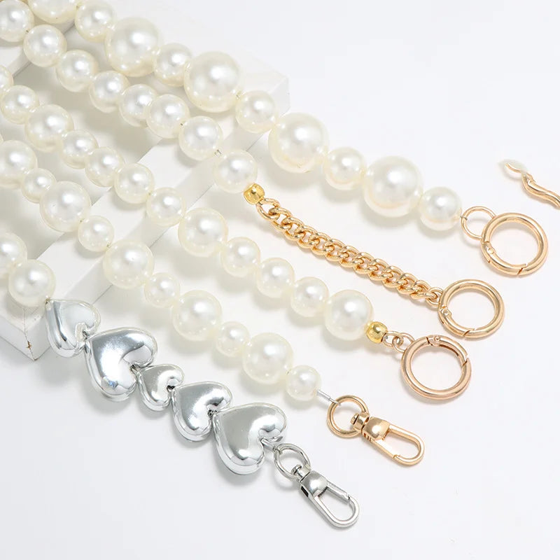 MZhardware Pearl Purse Chain Extender Bag Strap Extension Purse Strap Adjustable Replacement for Women Purse Bag Making Supplies