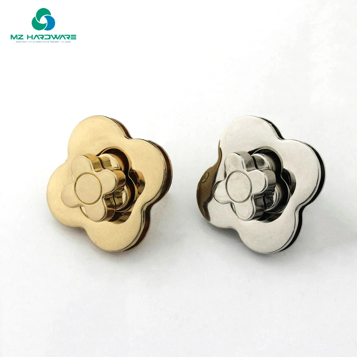 MZhardware Decoration Flower Luggage Hardware Bag Clasp Metal Zinc Alloy Clamp Bag Lock Buckles for DIY Bag Accessories