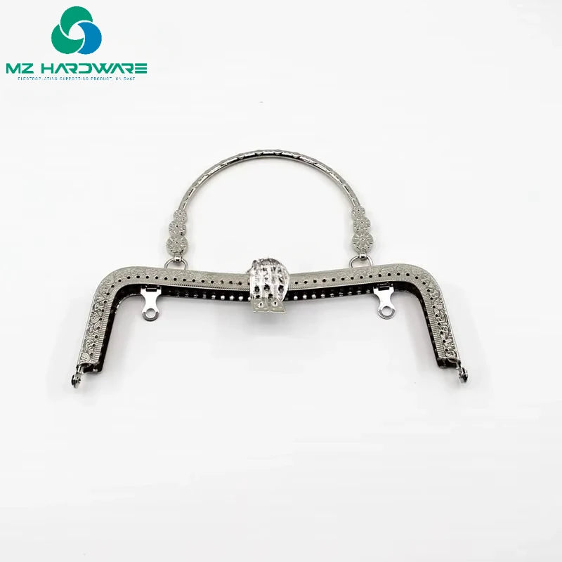 MZhardware 20.5cm Vintage Metal Purse Frame Golden Antique Bronze Silver Golden Kiss Clasp Handle DIY Bag Accessories