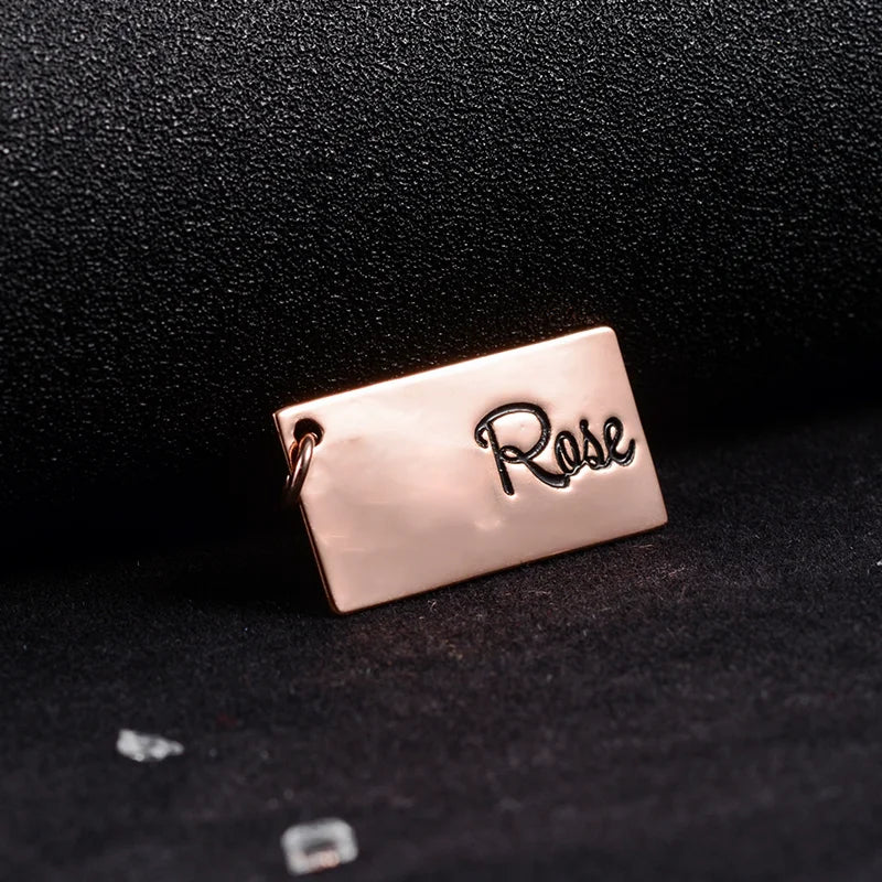 Customized Bag Accessories Metal Letter Word Phrase Tags Charms Stainless Steel Charm Letter
