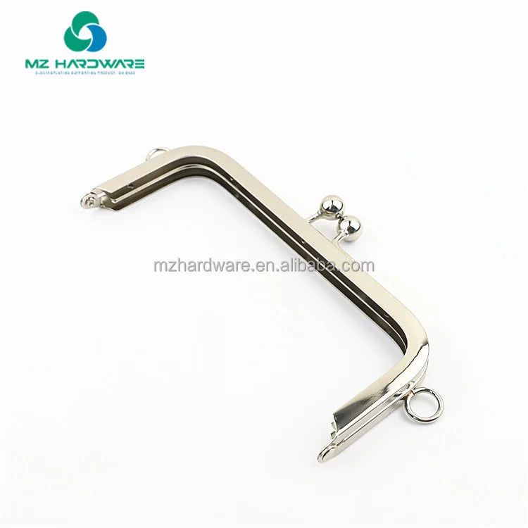 MZ Hardware Luxury Metal Purse Frame Hand Bags with Square Buckle and Kiss Clasp Waterproof and Portable Clutch Bag