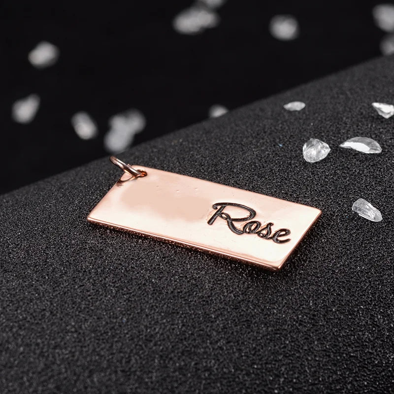 Customized Bag Accessories Metal Letter Word Phrase Tags Charms Stainless Steel Charm Letter
