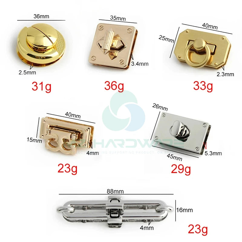 MZhardware Custom Bag Lock Rotary Twist Lock Suitable Handbag Clasp Clasps for Bags Crochet Bag Lock DIY Luggage Accessories