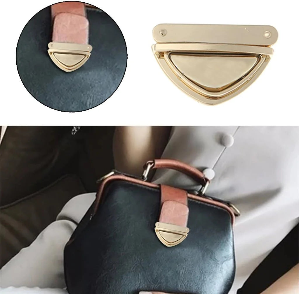 MZ Alloy Handbag Accessories Triangle Shape Lock Hardware Snap Clasps Closure Twist Buckle Purse Switch Luggage