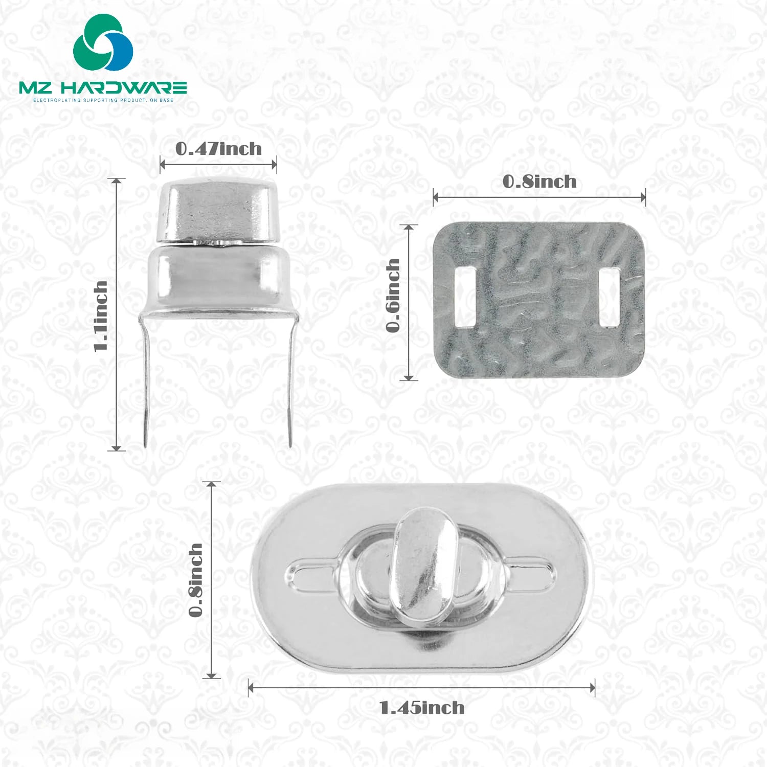 Factory Silver Twist Turn Lock Clasp for Purse Handbag Making Hardware Closures Fasteners Leather Special Bag Parts Accessories