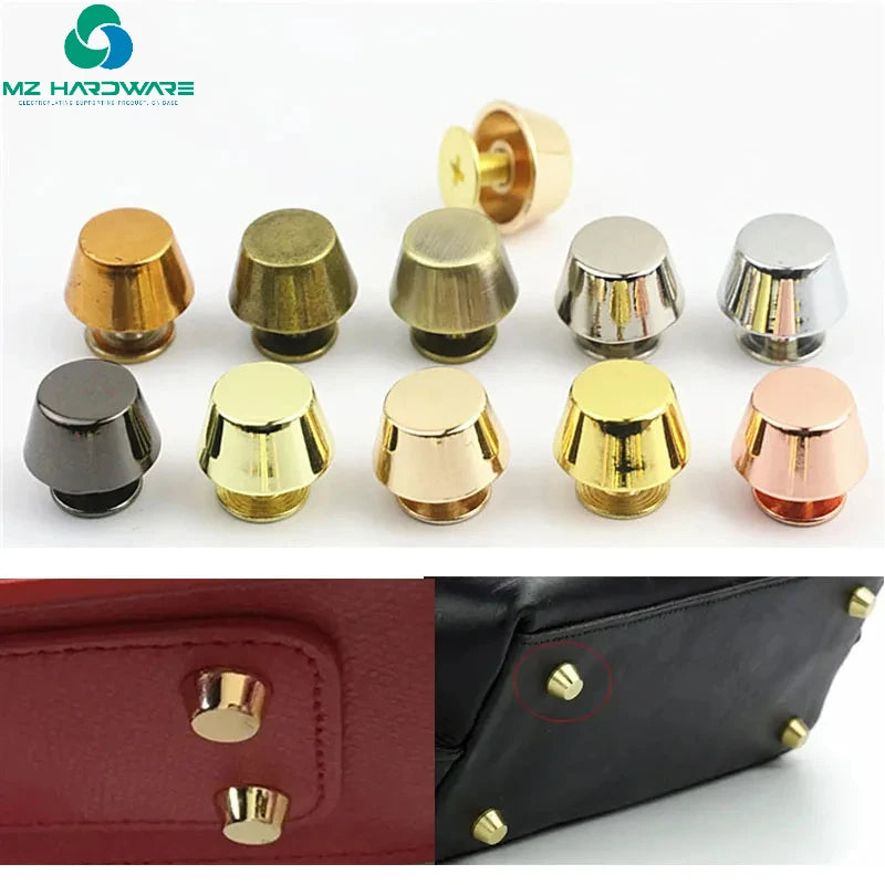 MZhardware Metal High Quality Leather Bag Handbag Purse Bottom Protecting Feet Nail Stud Belt Screwback Button Rivet Spike