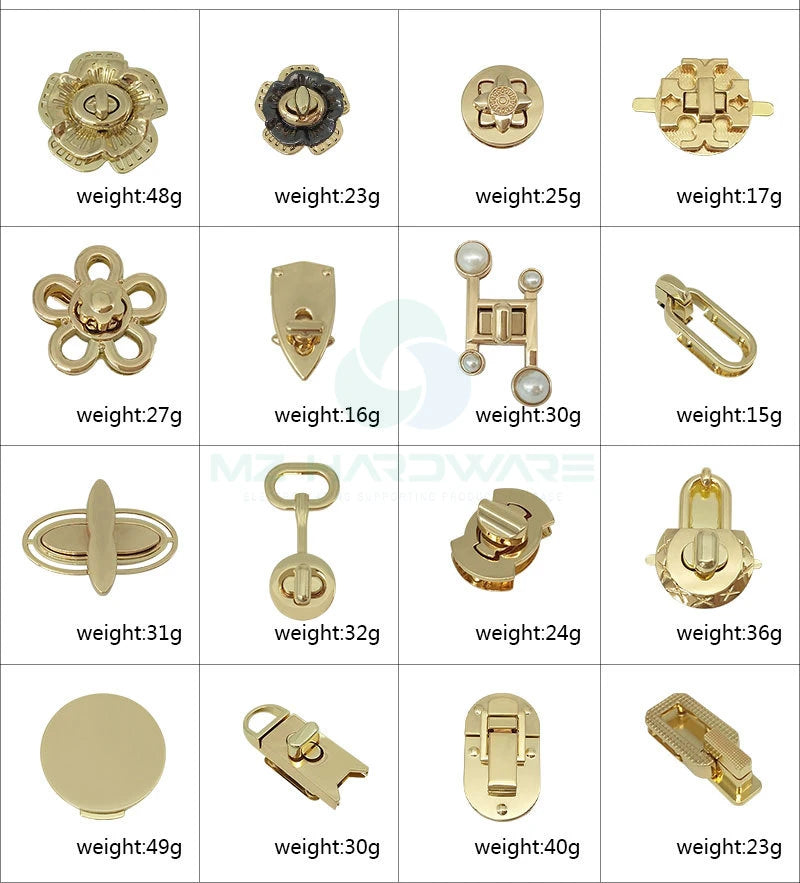 MZhardware Women's DIY Bag Luggage Hardware Accessories Big Flower Twist Lock Mortise Lock Buckle Floral Lock