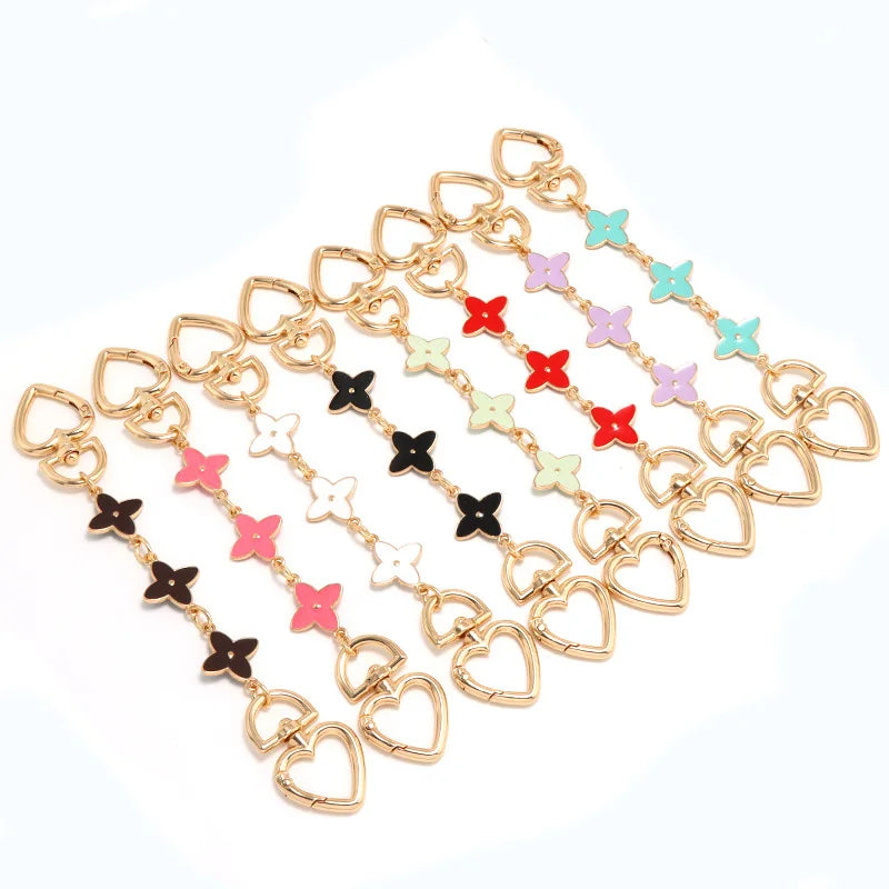 Fashion Women's Bag Shoulder Strap Cross Body Extension Chain Metal Four-Leaf Replacement Handbag Chain