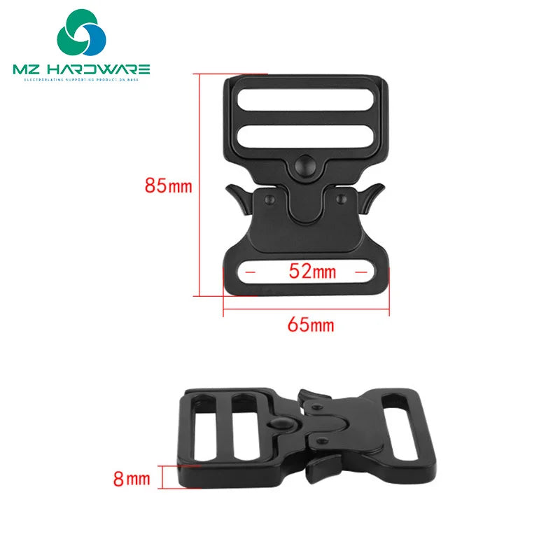 Custom Logo Tactical Buckle  Black Dog Collar Belt 38mm Heavy Duty Side Quick Release Metal Tactical Buckle