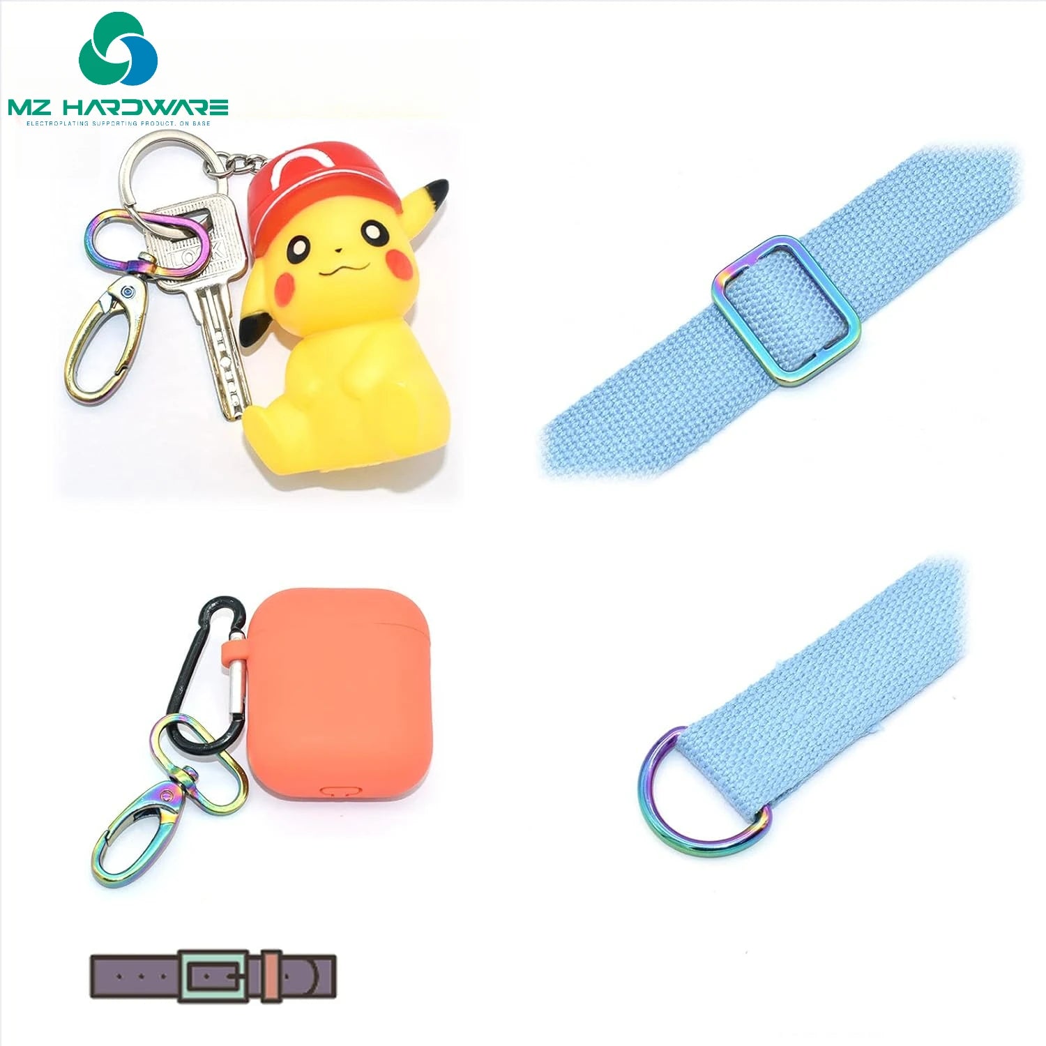 MZhardware High Quality 25mm Slide Strap Buckle D Ring Adjuster Rainbow Swivel Hook Claw Clasp for Special Bag Parts Accessories