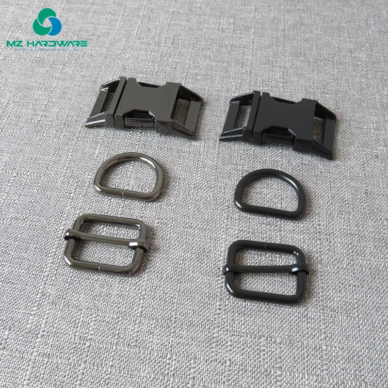 MZ 25mm Heavy Metal D Ring Adjuster Belt Straps Slider Release Buckle Clasp for Pet Dog Collar Necklace DIY Accessories 3Pcs/Set