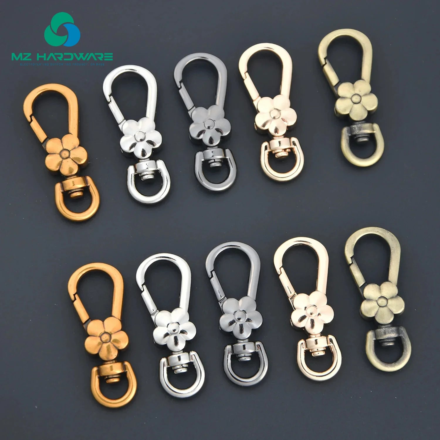 Flower Shape Dog Hook for Bags Dog Collar with Swivel Snap Carabiner Clip Material Spring Swivel Hook Bag Accessories