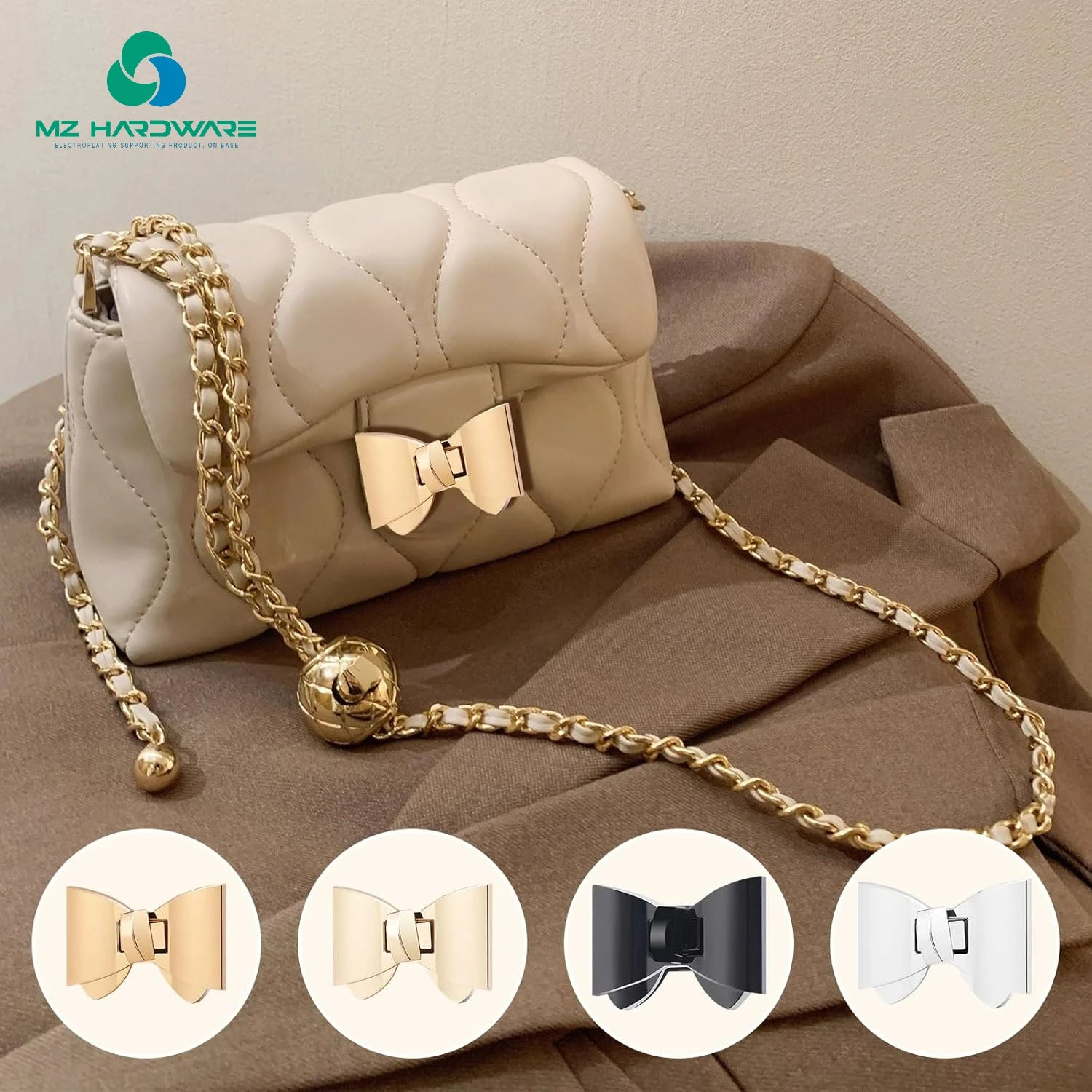 Bowknot Turn Lock Clasp Hardware Purse Twist Turn Locks Purse Bag Closure Clasp for DIY Purse Handbag Making Accessories