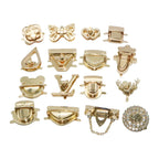 Custom Swing Bag Clasp Lock Chest Suitcase Popular Zinc Alloy Flip Latch Closure Wood Brass Plate Corner Latch Purse Box