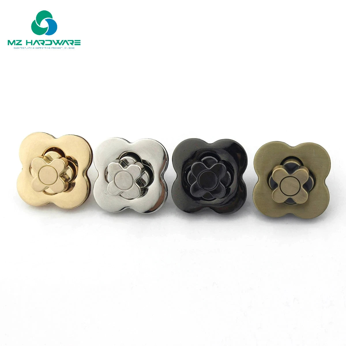 MZhardware Decoration Flower Luggage Hardware Bag Clasp Metal Zinc Alloy Clamp Bag Lock Buckles for DIY Bag Accessories