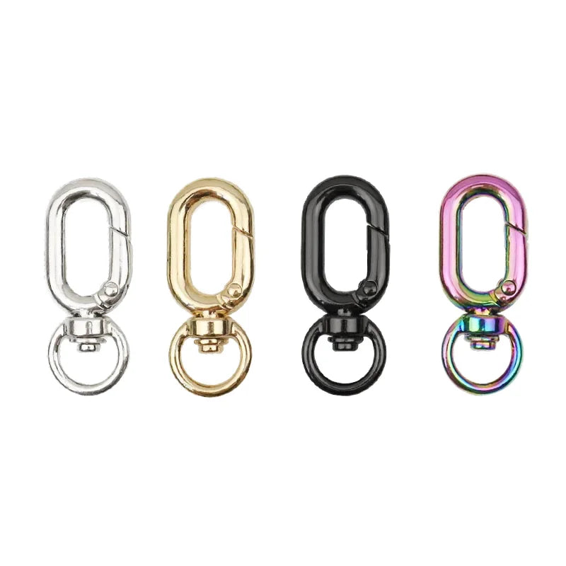 MZ DIY Oval Spring Openable Leather Bag Handbag Strap Buckle Connect Keyring Pendant Key Dog Chain Snap Clasp Clip Carabiner