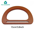 15cm D Shape Wooden Handles Brown Black Natural DIY Replacement Handbag Tote Handles Purse Bags Straps DIY Bag Handle Accessory