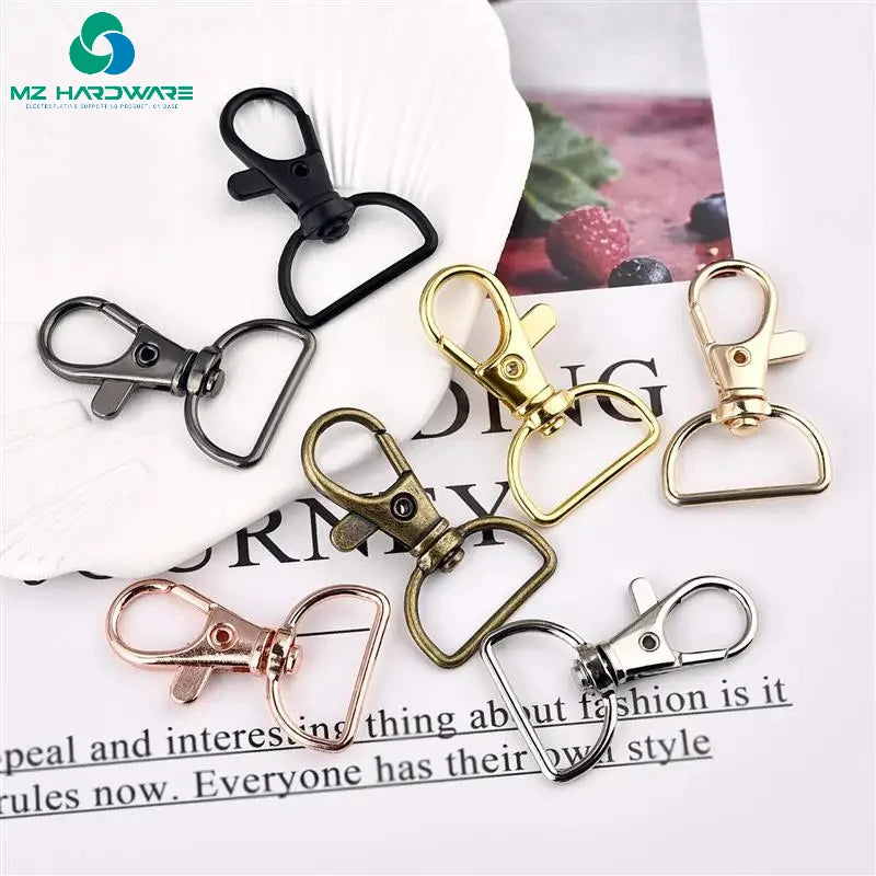 MZhardware Swivel Clasps with D Rings Lanyard Snap Hooks Keychain Clip Hook Metal Lobster Claw Clasps for Rings Crafting Sewing