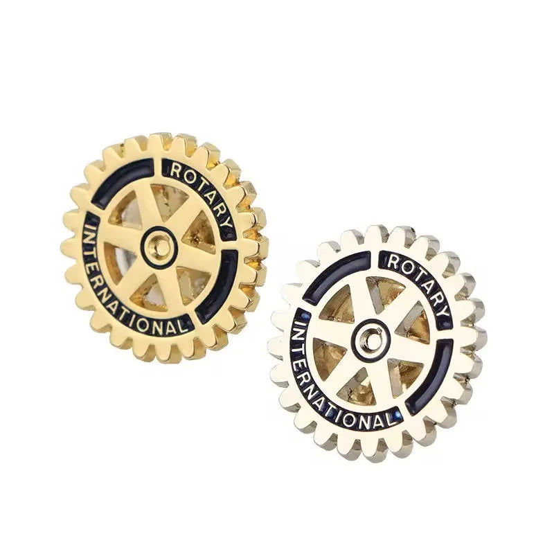 Metal Club Pin Crafts Manufacturers Gold Round Rotary International Metal Enamel Badge Rotary Lapel Pin