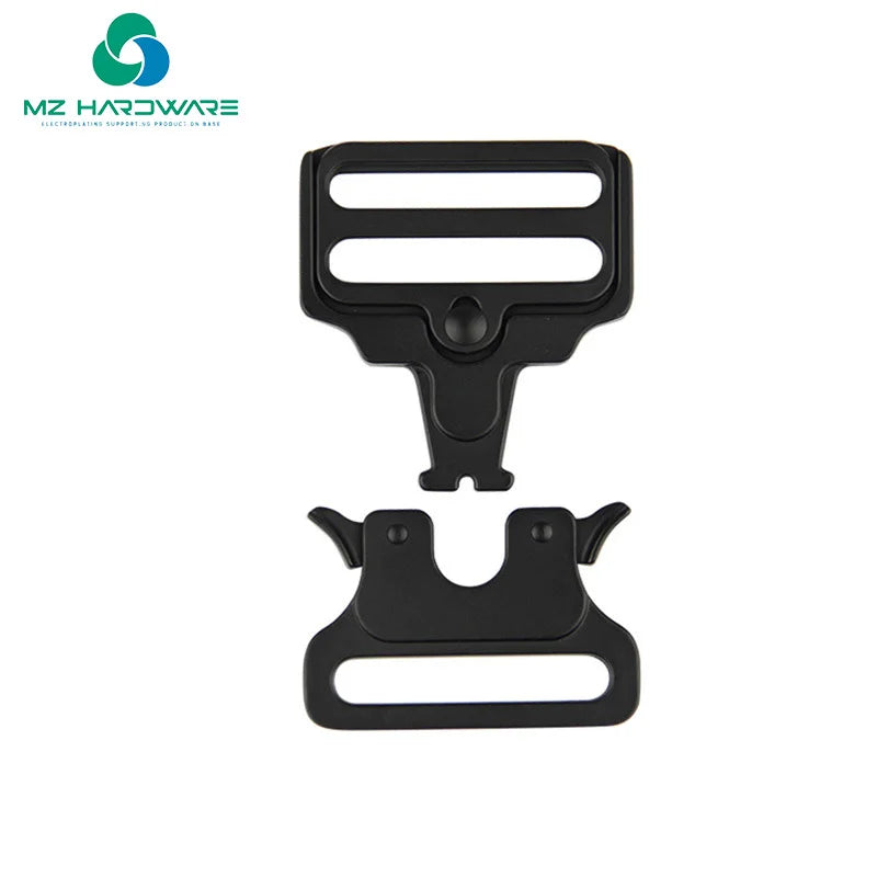Custom Logo Tactical Buckle  Black Dog Collar Belt 38mm Heavy Duty Side Quick Release Metal Tactical Buckle