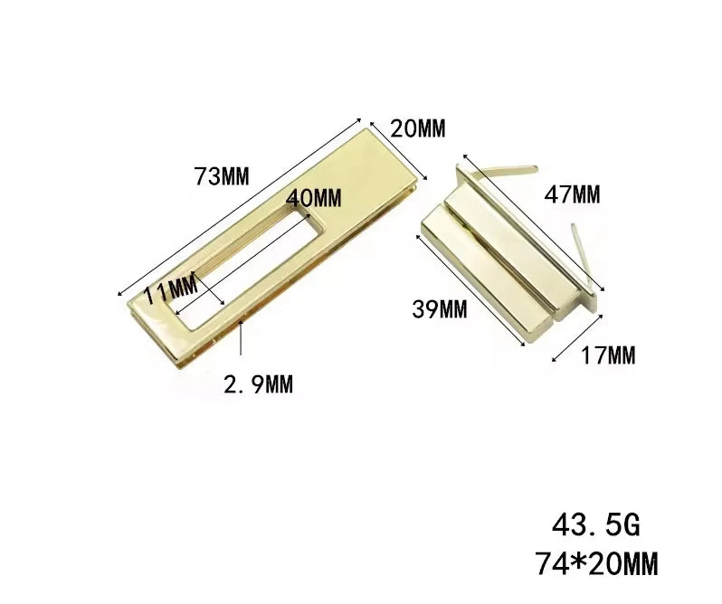 High Quality Handbag Hardware Custom Handbag Hardware Accessories for Handbags Diy Bags Strap Clasp Square Eyelet Buckle