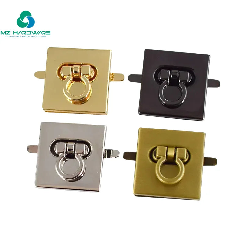 MZ Hardware High Quality Purse Hardware Accessories Bag Turn Locks Clasps Closure Square Handbag Twist Lock