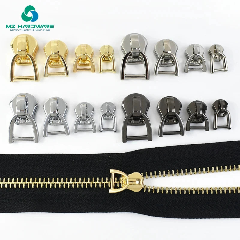 3# 5# 8# 10# Zipper Sliders for Metal Zippers Tape Sewing Repair D Ring Zipper Pulls Head Clothes Jacket Replacement Zips