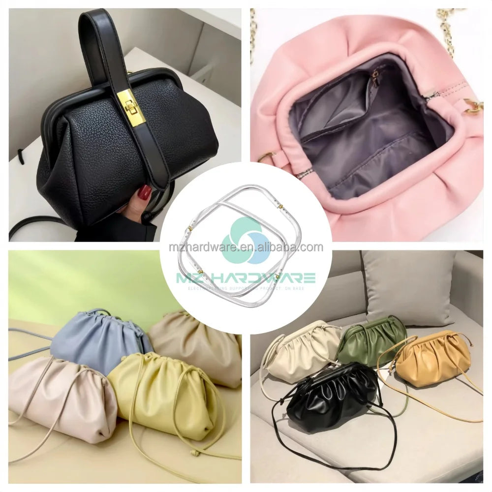 MZ Factory Direct Sales/fast Delivery 16/20/25/30cm Aluminium Tube Frame Clutch Bag Parts DIY Woven Cloud Bag Clip Purse Frame