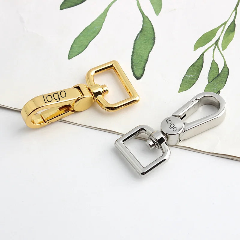 Customized Logo Snap Hook Bag Accessories Swivel Clasp Key Holder Bag Shoulder Linker for Dog Chain and Handbag