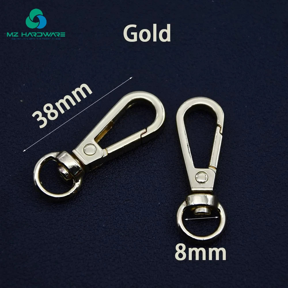 MZhardware High Quality 16/20/25/32/38mm Metal Lobster Clasp Collar Carabiner Snap Hook DIY Keychain Bag Part Accessories Bags