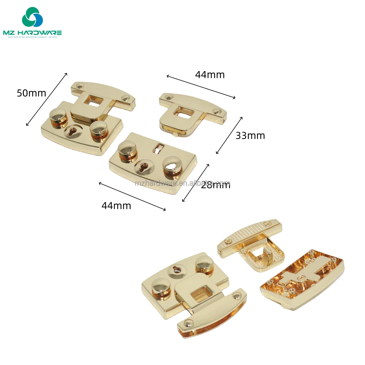 MZ DIY Crochet Bag Lock with PIN Frame Purses Hardware Accessories Twist Lock  Metal Spring Buckle Pressing Clasp Lock for Bag